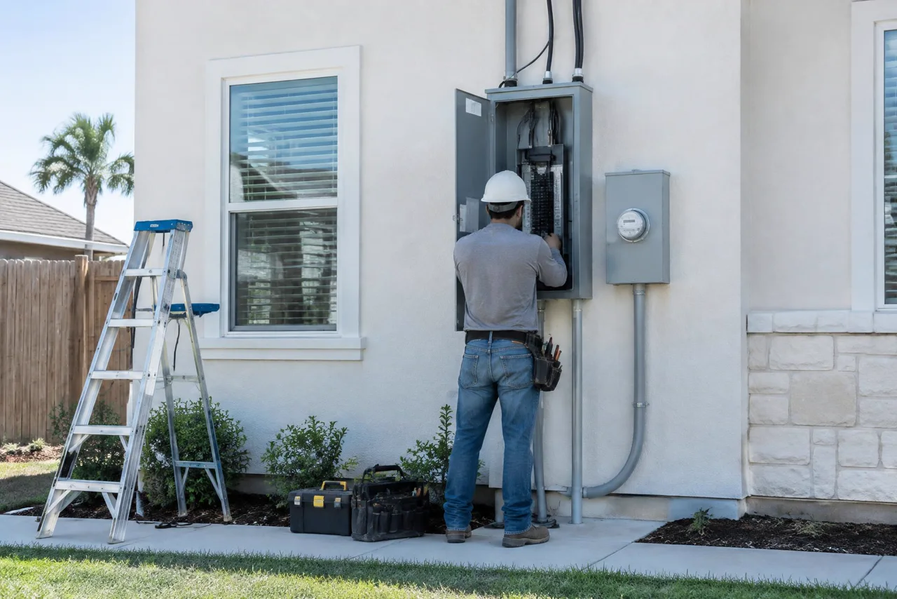 Illustrative electrical service panel upgrade