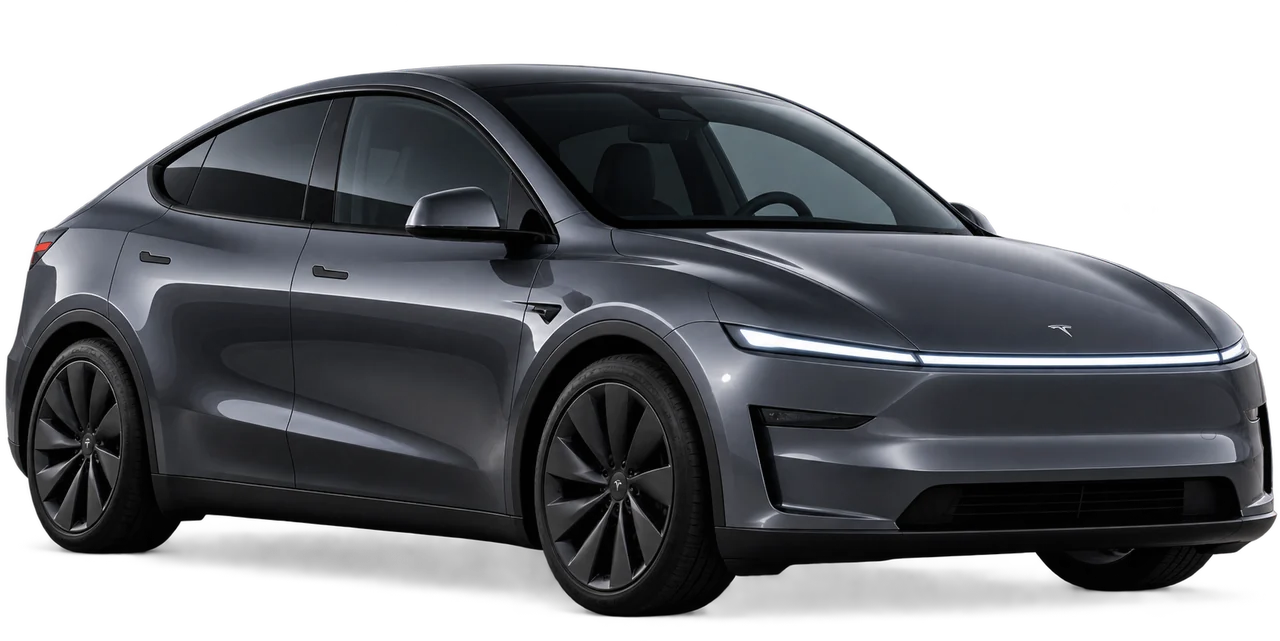 Imagen proporcionada por Tesla de un vehículo gris grafito para demostración